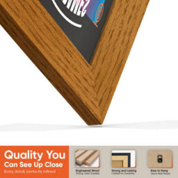 "12X12""  Oak Modern Vinyl Record Frame For 12 Inch Lp Album Covers - Elegant Wall Display - Ak Frames" - thumbnail 3