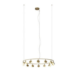 Luminosa Lighting Luminosa Shell 14 Light Pendant, Round, 60W Led, 3000K, 3180Lm, Gold, 3Yrs Warranty - thumbnail 1