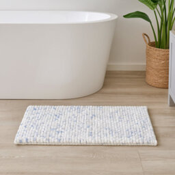 Allure Bath Fashions Marl Chunky Bobble Bath Mat Non Slip - Blue - thumbnail 4