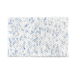 Allure Bath Fashions Marl Chunky Bobble Bath Mat Non Slip - Blue - thumbnail 1