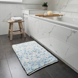 Allure Bath Fashions Marl Chunky Bobble Bath Mat Non Slip - Blue - thumbnail 2