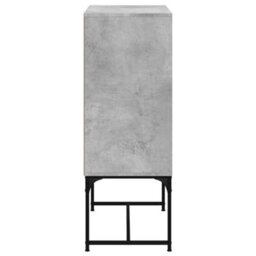 Berkfield Side Cabinet With Glass Doors Concrete Grey 69X37X100 Cm - thumbnail 7