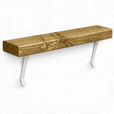 Mkgt Solid Wood Radiator Shelf, No Drill With Brackets, Handmade In Uk (Dark Oak, 90Cm) - image 1