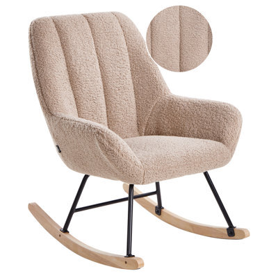Beliani Rocking Chair Kinno Boucle Beige - image 1