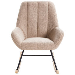Beliani Rocking Chair Kinno Boucle Beige - thumbnail 4