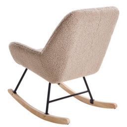 Beliani Rocking Chair Kinno Boucle Beige - thumbnail 5