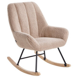 Beliani Rocking Chair Kinno Boucle Beige - thumbnail 6