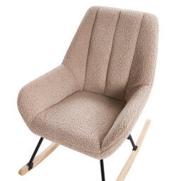 Beliani Rocking Chair Kinno Boucle Beige - thumbnail 7