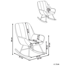 Beliani Rocking Chair Kinno Boucle Beige - thumbnail 3