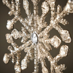 Dibor Silver Beaded Snowflake Christmas Decorations Tree Topper - thumbnail 4