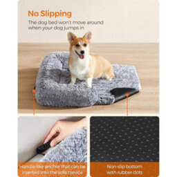 Songmics Relaxing Dog Sofa Bed, Pet Couch With Cover, Calming Bed For Medium Size Dogs, Grey Ombré - thumbnail 5
