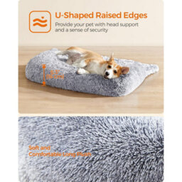 Songmics Relaxing Dog Sofa Bed, Pet Couch With Cover, Calming Bed For Medium Size Dogs, Grey Ombré - thumbnail 4