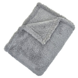 Ehc Teddy Fleece Super Soft Warm Fluffy Throw Thermal Sofa Blanket 130 X 170Cm - Grey - thumbnail 2