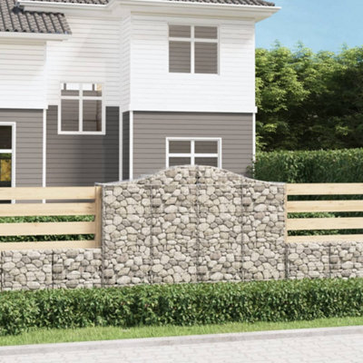 Berkfield Arched Gabion Baskets 8 Pcs 200X50X140/160 Cm Galvanised Iron - image 1