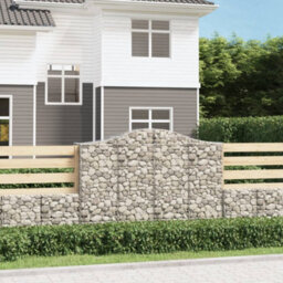 Berkfield Arched Gabion Baskets 8 Pcs 200X50X140/160 Cm Galvanised Iron - thumbnail 1