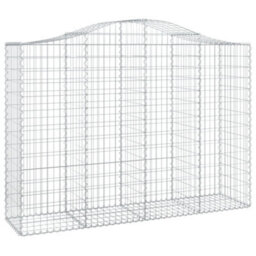 Berkfield Arched Gabion Baskets 8 Pcs 200X50X140/160 Cm Galvanised Iron - thumbnail 3
