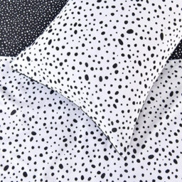Gr8 Home Sleepdown Polka Dots Black White Mono Reversible Duvet Set Quilt Cover Bedding Super King - thumbnail 6