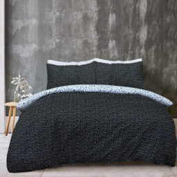 Gr8 Home Sleepdown Polka Dots Black White Mono Reversible Duvet Set Quilt Cover Bedding Super King - thumbnail 7