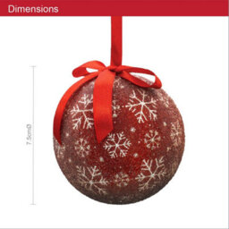 The Christmas Workshop 70889 Set Of 14 Red & White Snowflake Christmas Baubles  - thumbnail 2