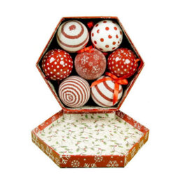 The Christmas Workshop 70889 Set Of 14 Red & White Snowflake Christmas Baubles  - thumbnail 7