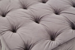 Orsina Premium Grey Linen Button Tufted Foostool, Velvet Upholstered Soft Footstool, Elegant Footstool For Bedroom - thumbnail 5