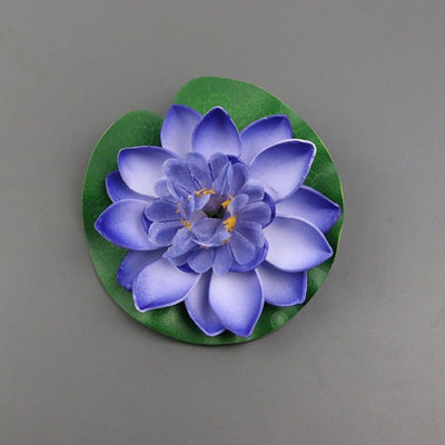 6 Pcs Blue Artificial Lotus Flower Floating Water Fake Plant For Pool Pond Garden Decor - image 1