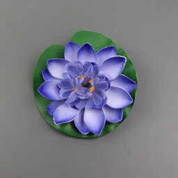 6 Pcs Blue Artificial Lotus Flower Floating Water Fake Plant For Pool Pond Garden Decor