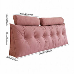 Living And Home Dusty Rose Color, Removable And Washable Wedge-Shaped Headboard Cushion, 180Cm W X 20Cm D X 50Cm H - thumbnail 7
