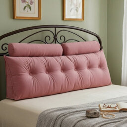 Living And Home Dusty Rose Color, Removable And Washable Wedge-Shaped Headboard Cushion, 180Cm W X 20Cm D X 50Cm H - thumbnail 3