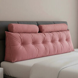 Living And Home Dusty Rose Color, Removable And Washable Wedge-Shaped Headboard Cushion, 180Cm W X 20Cm D X 50Cm H - thumbnail 2