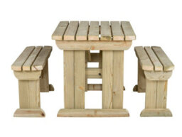 Arbor Garden Solutions Picnic Bench And Table Set, Aspen Rounded Wooden Patio Furniture (4Ft, Natural Finish) - thumbnail 5