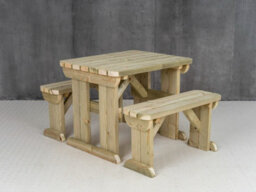 Arbor Garden Solutions Picnic Bench And Table Set, Aspen Rounded Wooden Patio Furniture (4Ft, Natural Finish) - thumbnail 3