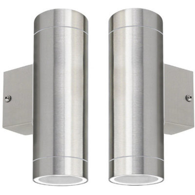 2 Pack Stainless Steel Outdoor Wall Lights Ip65 Up Down Gu10 - image 1