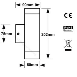 2 Pack Stainless Steel Outdoor Wall Lights Ip65 Up Down Gu10 - thumbnail 2
