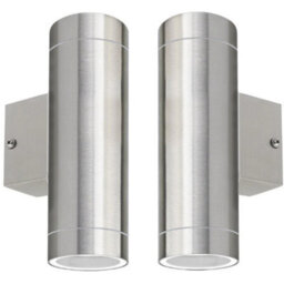 2 Pack Stainless Steel Outdoor Wall Lights Ip65 Up Down Gu10 - thumbnail 1