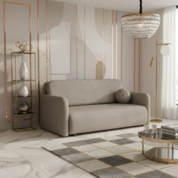 Viva Sun Iv Living Room Sofa Bed Sleeper Chair With Storage Compartment Metal Legs Chipboard 170X103X85Cm Brown