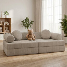 Adell Freestanding Upholstered Foam Sofa For Living Room With Loose Cushions Width 130Cm Depth 65Cm Beige - thumbnail 2