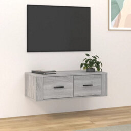 Walplus Hanging Tv Cabinet Grey Sonoma 80X36X25 Cm Engineered Wood - thumbnail 1