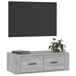 Walplus Hanging Tv Cabinet Grey Sonoma 80X36X25 Cm Engineered Wood - thumbnail 4