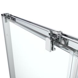 GoodHome Ledava Chrome Effect Mirror Strip Sliding Shower Door (H)195Cm (W)160Cm - thumbnail 4
