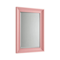 Ibathuk Revix Melbourne Dusty Pink Framed Mirror, Wall Hung Bevelled Mirror For Modern Bathroom Interiors, Bathroom Wall Mirror - thumbnail 1