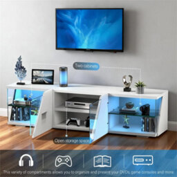 Led Tv Stand Cabinet Unit Modern Matt Gloss Door - thumbnail 4