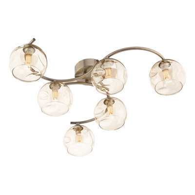 Pagazzi Lighting Pagazzi Kaitlin 6-Light Antique Brass Semi-Flush Ceiling Light - image 1