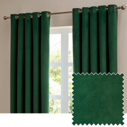 furn. Furn The Ultimate Velvet Blackout Eyelet Curtain Pair, Emerald, (W) 229 X (D) 137Cm