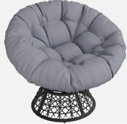 Rotatable Outdoor Indoor Pe Rattan Papasan Chair With Thick Tufted Cushion - thumbnail 6
