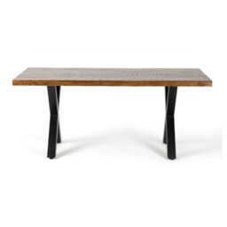 Buttercup Farm Induse 'x' Leg Dining Table - Mango Wood/iron - L90 X W180 X H76 Cm - thumbnail 2