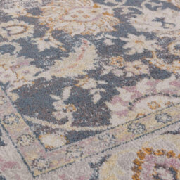 Floral Grey Traditional Persian Abstract Bordered Easy To Clean Rug For Dining Room-120Cm X 170Cm - thumbnail 3