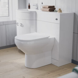 Nes Home 1100mm Left Hand Sink White Combination Vanity Unit With Back To Wall Toilet - thumbnail 4