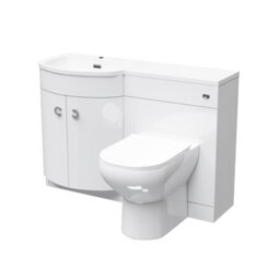 Nes Home 1100mm Left Hand Sink White Combination Vanity Unit With Back To Wall Toilet - thumbnail 5