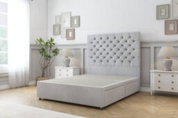 "Comfort Winslow Silver Naples Divan Bed Base 4 Drawers - 26"" Strutted  4'6 Double" - thumbnail 2
